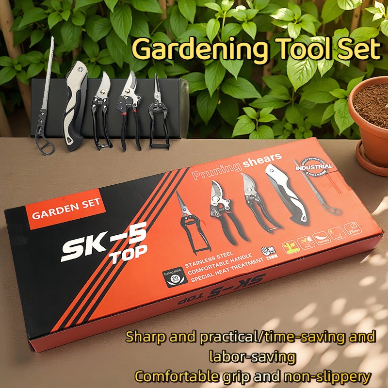 Gardening Tools Kit For Home Garden - 5 Piece Garden Tool Set Heavy