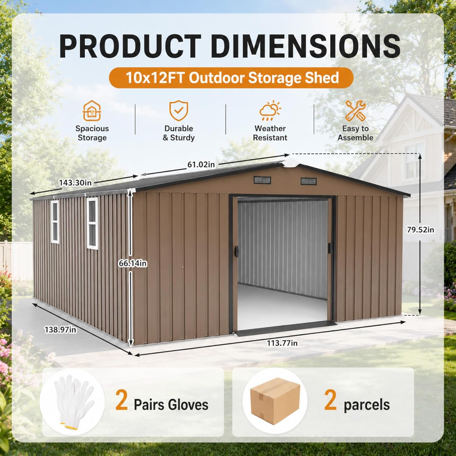 Metal Storage Shed 10x12FT Out - đánh giá và giá Gardening Tools In
