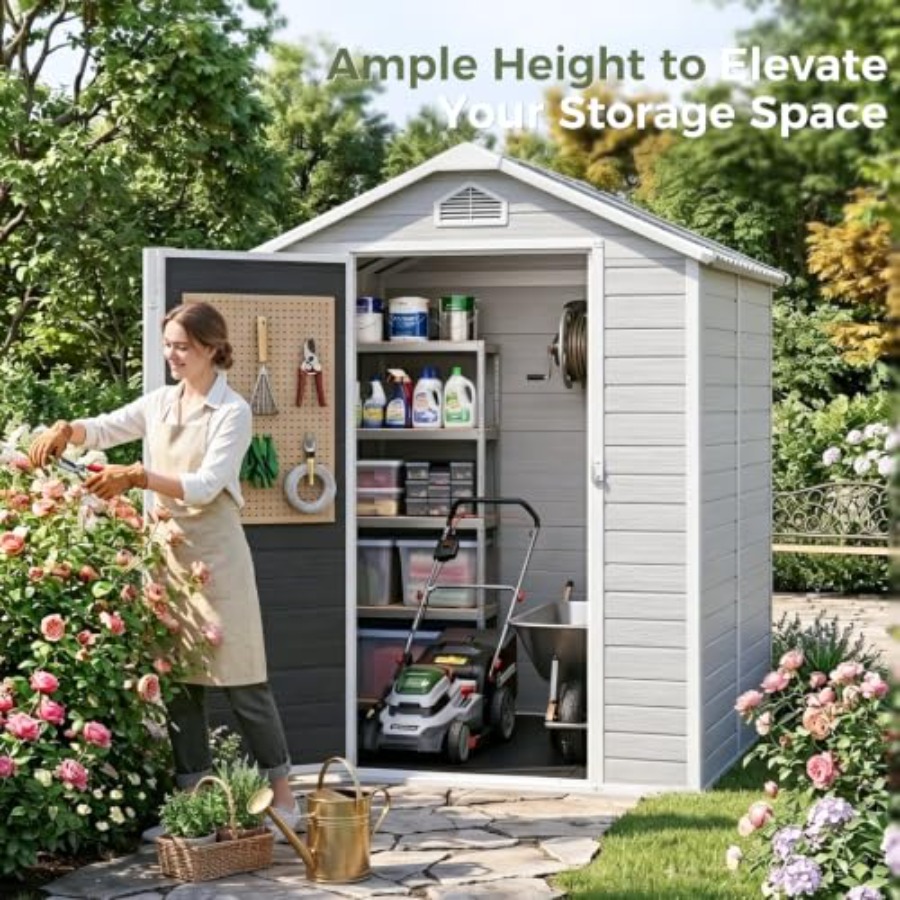 Resin Outdoor Storage Shed wit - đánh giá và giá Gardening Tools Plastic