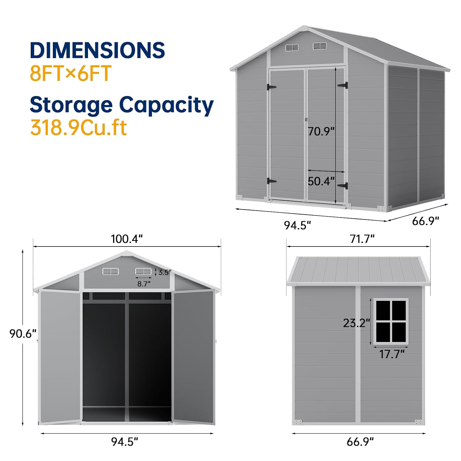 8x6 FT Outdoor Storage Shed wi - đánh giá và giá Gardening Tools In