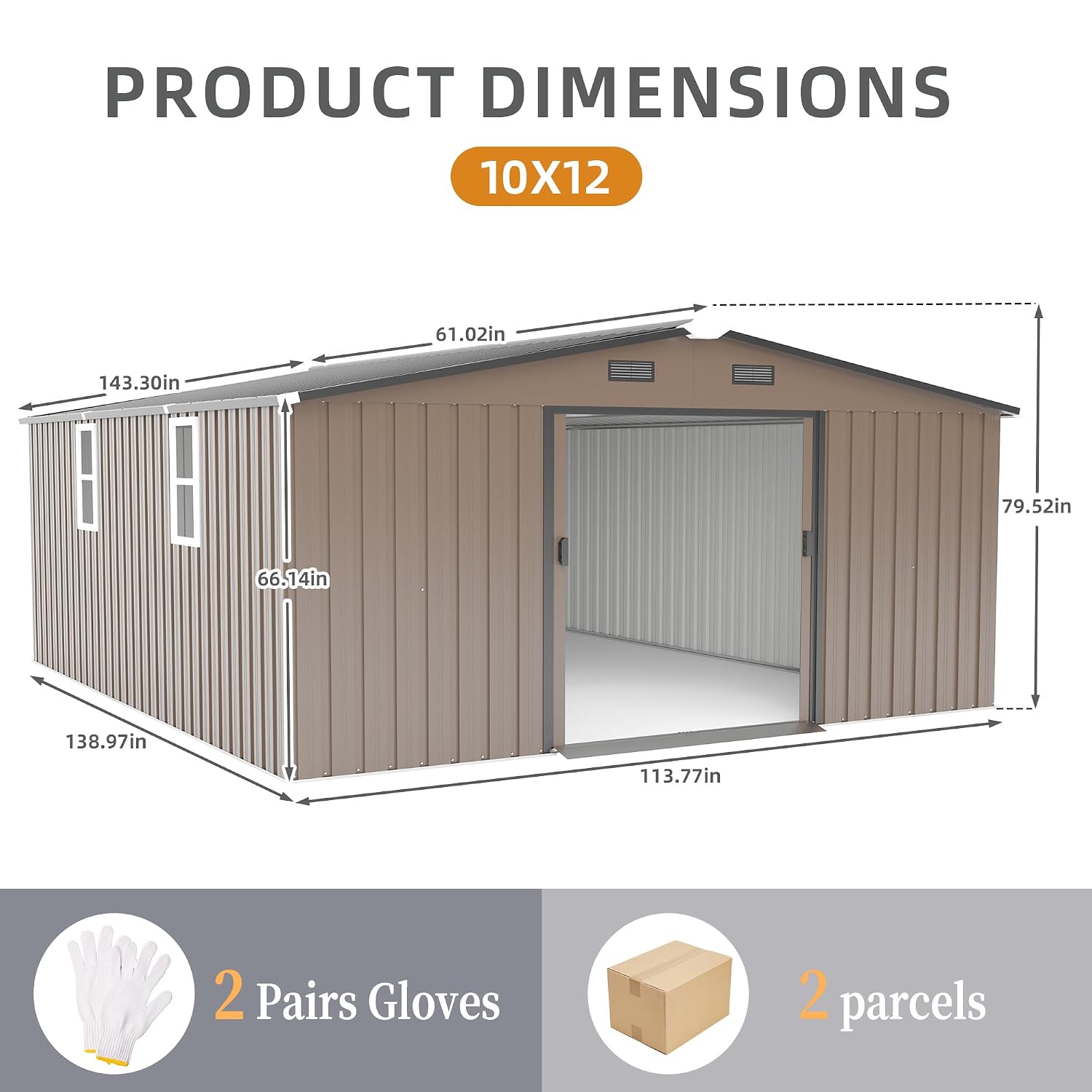 10x12 FT Outdoor Metal Storage - đánh giá và giá Gardening Tools In